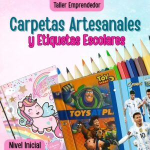 Carpetas Artesanales y Etiquetas Escolares - Nivel Inicial